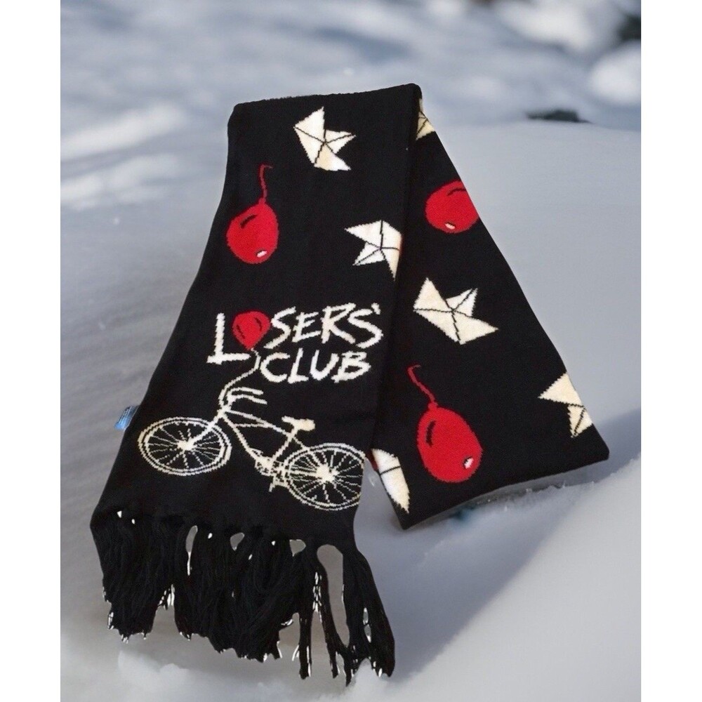 Bioworld Stephen King’s IT “Losers Club” Scarf - Black, Red, & White NWOT